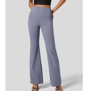 Halara XL High Waisted Flare Work Pants SculptKnit Blue Purple Tummy Control NEW